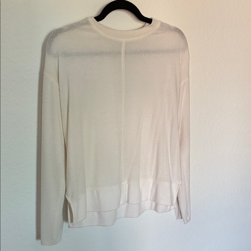 Lucky Brand White Crew Neck Sleeve Sweater XS